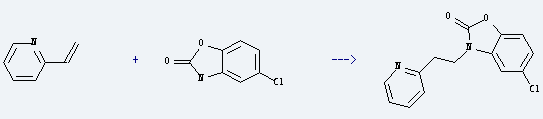 Chlorzoxazone is used to produce 5-chloro-3-(2-pyridin-2-yl-ethyl)-3H-benzooxazol-2-one by reaction with 2-vinyl-pyridine. 
